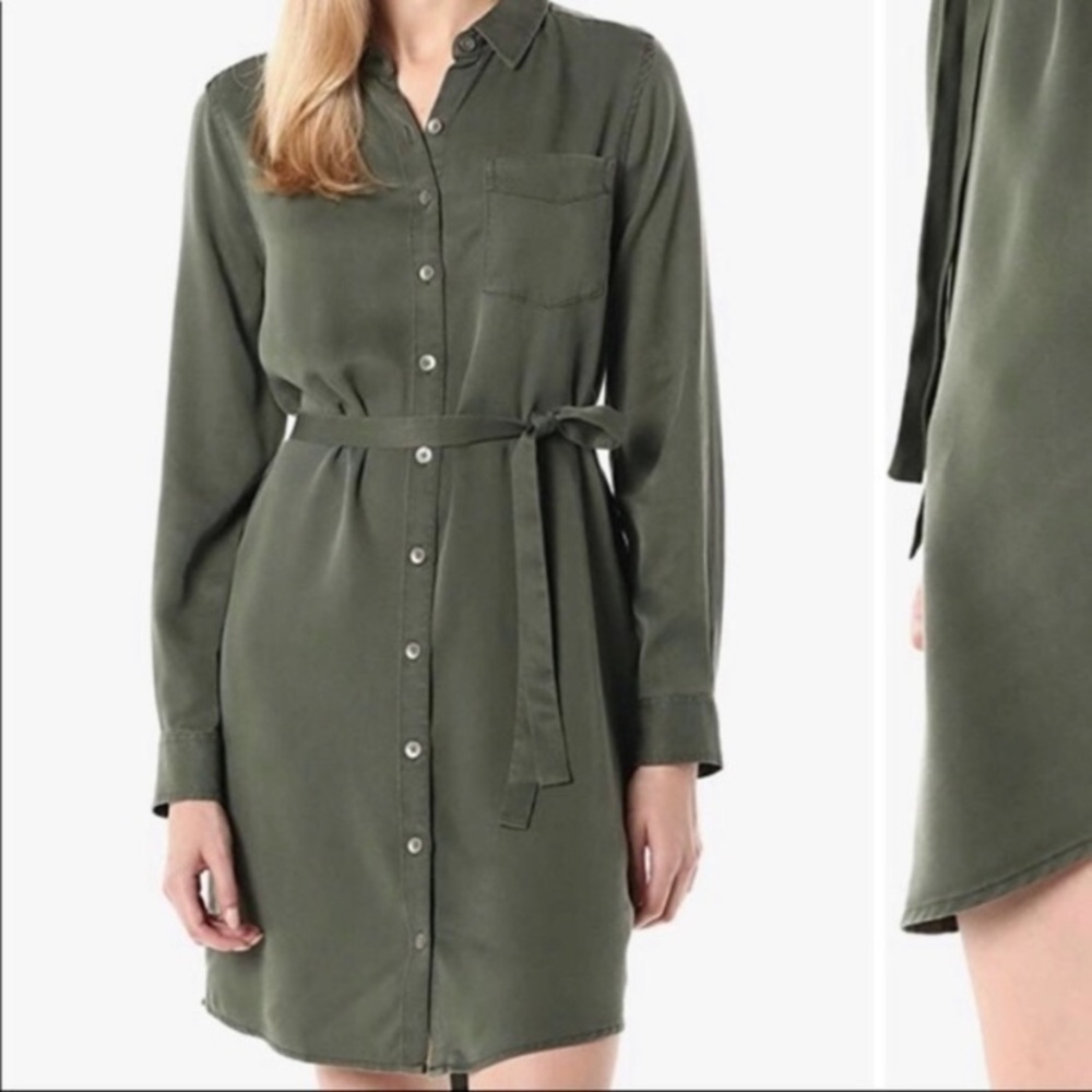 New Daily Ritual Shirt Dress Olive Green